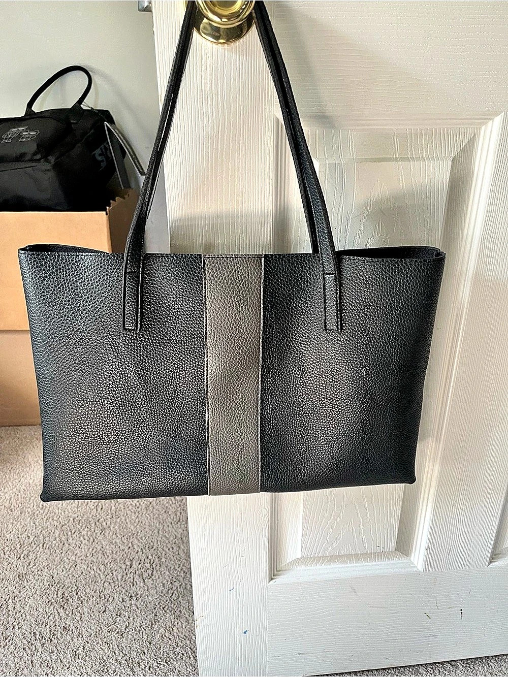 Vince Camuto  Color Block Tote in Black & Gray